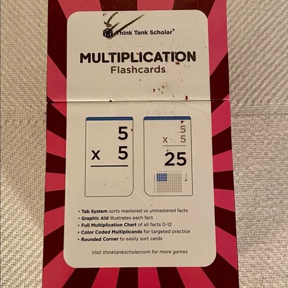 Think Tank Scholar 173 Multiplication Flash Cards | All Facts 0-12 Color Coded. - Picture 3 of 8